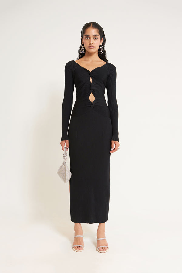 MELISSA KNIT DRESS - BLACK