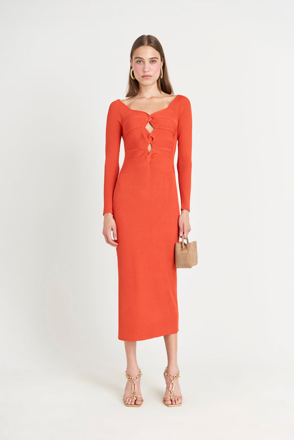 MELISSA KNIT DRESS - ROUGE