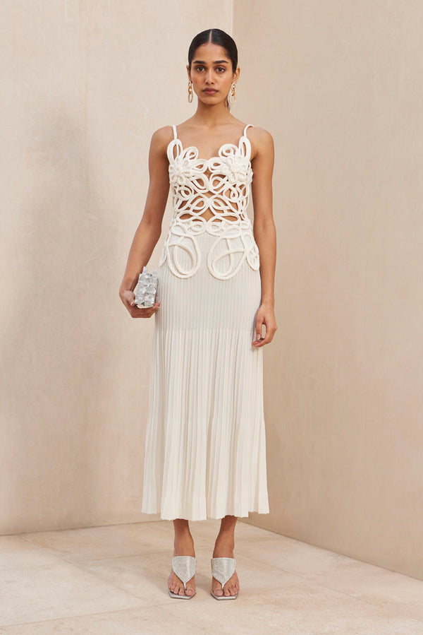 NALDA KNIT DRESS - OFF WHITE