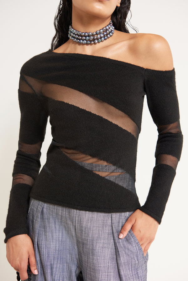 KAZ KNIT TOP - BLACK