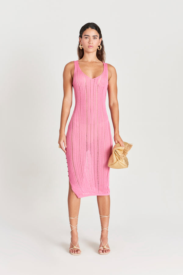 ELSHA KNIT DRESS - SHELL PINK