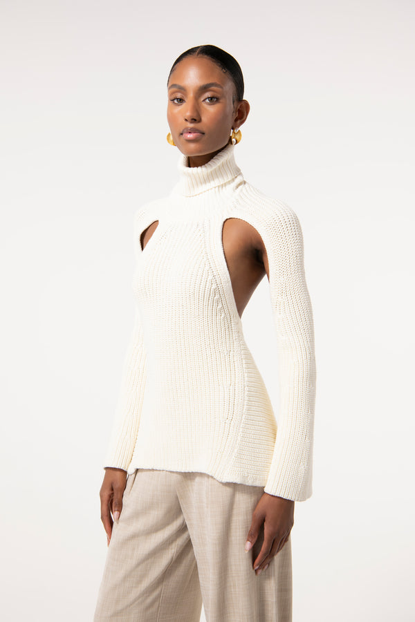 LAPIS KNIT SWEATER - OFF WHITE