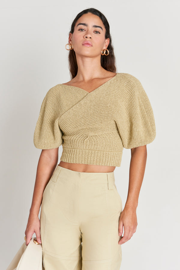 SHELLY KNIT SWEATER - KHAKI