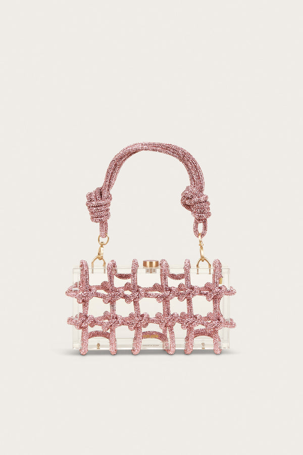 BESS RHINESTONE SHOULDER BAG - SHELL PINK