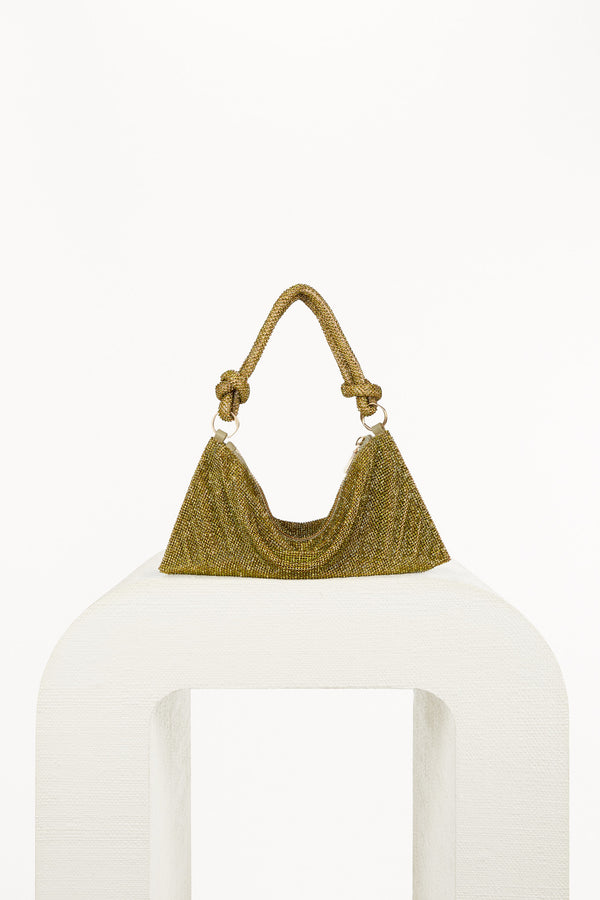 HERA NANO RHINESTONE SHOULDER BAG - OLIVE