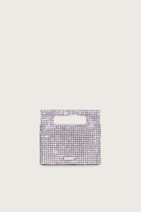 LUCINDA NANO RHINESTONE CLUTCH - CLEAR